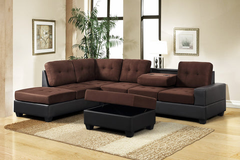 PU6 HEIGHTS Sectional + Storage Ottoman Set - Olivia Furniture