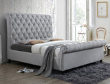 Kate Gray Upholstered King Sleigh Platform Bed - Olivia Furniture