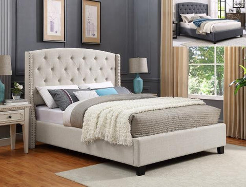 Eva Ivory Upholstered King Bed - Olivia Furniture