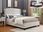 Eva Ivory Upholstered Queen Bed - Olivia Furniture