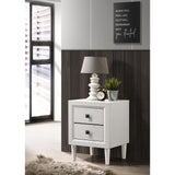 Deandra Contemporary 2-Drawer Nightstand White - Olivia Furniture
