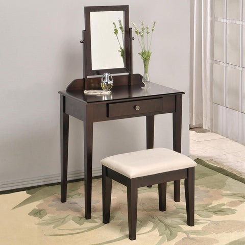 Transitional Vanity Table & Stool Multiple Colors - Olivia Furniture