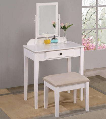 Transitional Vanity Table & Stool Multiple Colors - Olivia Furniture